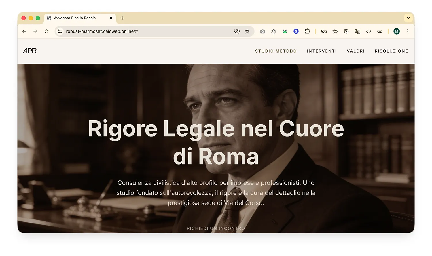 Un sito web per un avvocato 1 Sito web avvocato studio legale AI