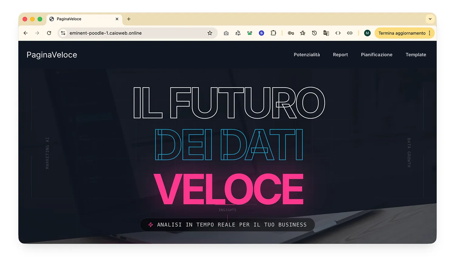 La landing page creata da Figma 1 CAIO Demo landing page Figma