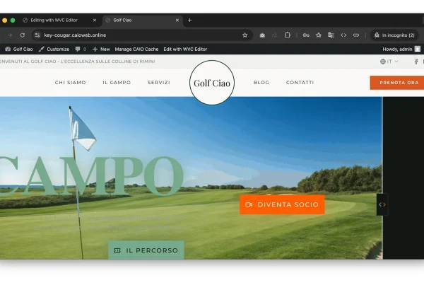 CAIO Demo sito web Golf